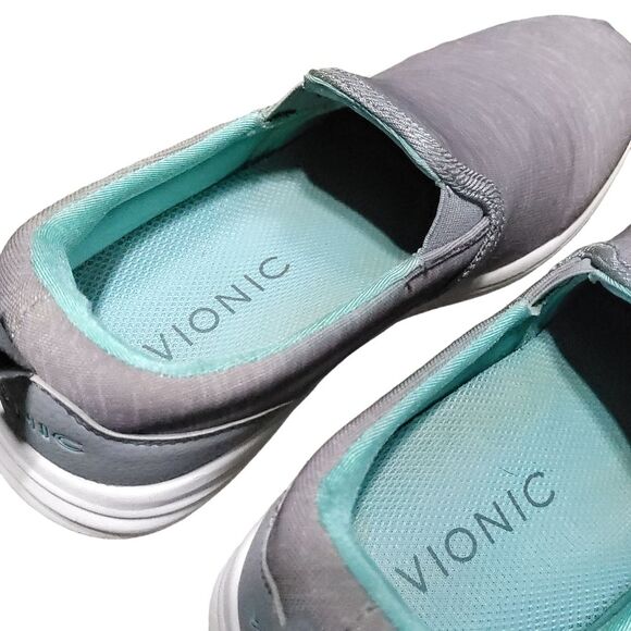 Vionic Kea Gray Orthotic Sport Walking Shoes Womens Size 7 ASR1271 Slip On - Picture 8 of 9